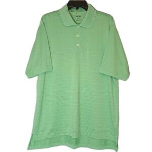 ADIDAS Golf NEW Men's Size Large Dri Fit Polo Sport Shirt Green Stripe Coach